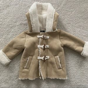 Gender Neutral Shearling Toggle Coat